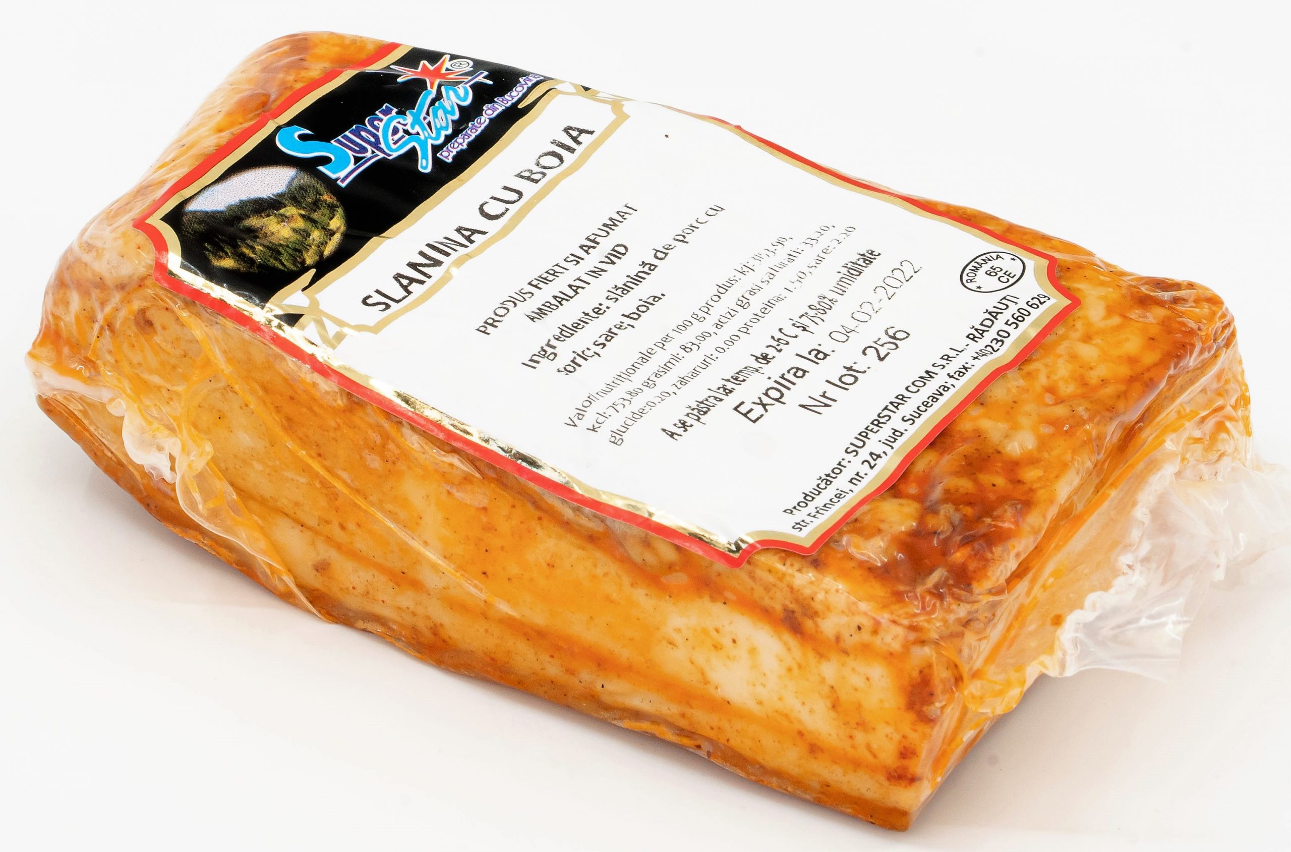 Slănină afumată cu boia